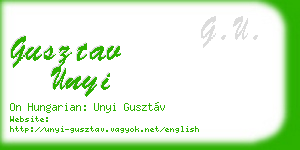 gusztav unyi business card